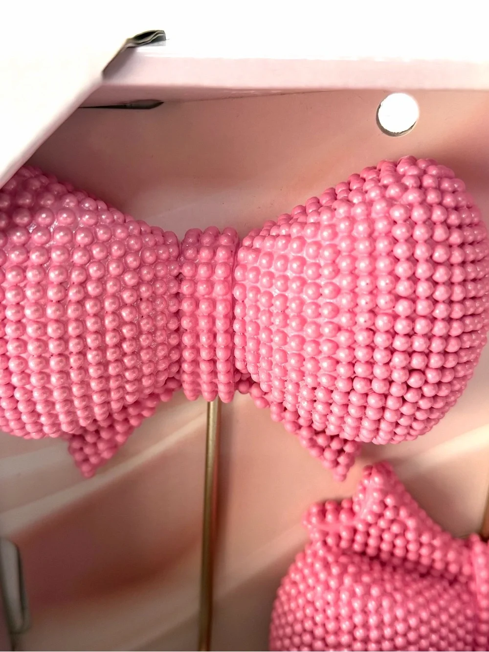 Pink Pearl Bow Hook Set - Decorative Wall Hooks
